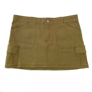 Harlow Olive Army Green Khaki Cargo Utility Mini Skirt Y2K NWT Pockets Gorpcore